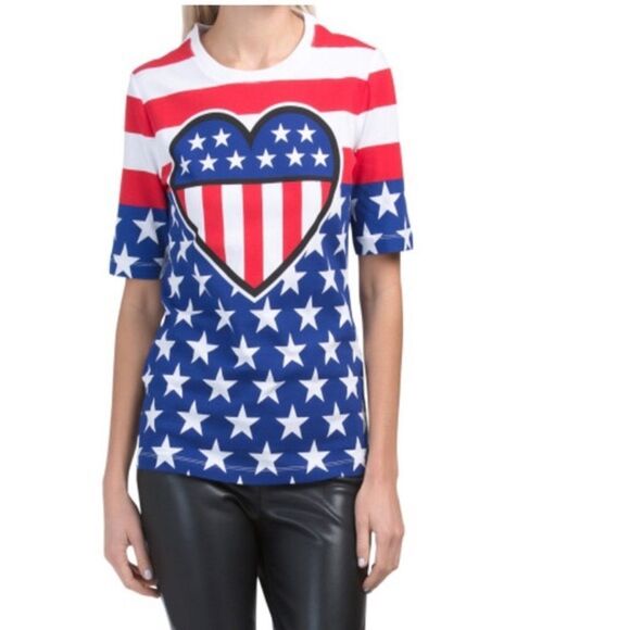 Love Moschino Stars stripes American flag tee‎ - Picture 1 of 7